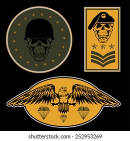 Special unit military emblem set vector design template
