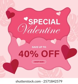 Special  Valentine day sale design template media post