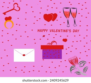 Special Valentines Day greeting card illustration design