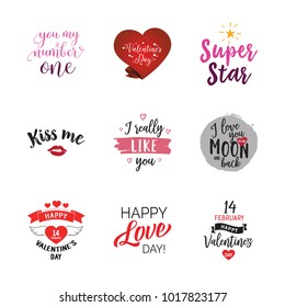 Special Valentines words lettering set