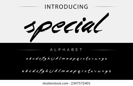 Special vector brush style font, alphabet, typeface