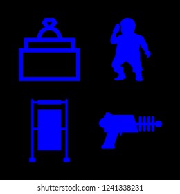 special vector set. With daily specials board, gun and soldier icons in set