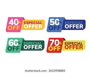 Special vectors offer set. promotion shop