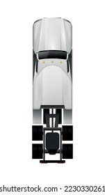 Special vehicles top view realistic composition with isolated image of car view from above vector illustration