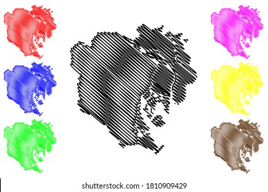 Special wards of Tokyo City (State of Japan, island country, Kanto region) map vector illustration, scribble sketch City of Tokyo map
