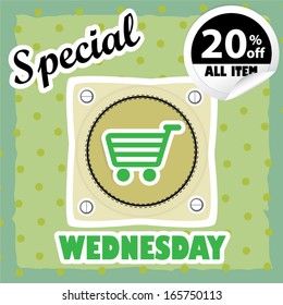 Special Wednesday Sales Label.  EPS 10 vector : Sale all item 20 percent off.
