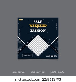 Special weekend fashion sale banner template