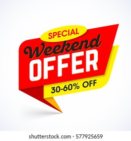 Special Weekend Offer Sale Banner Template Vector Illustration