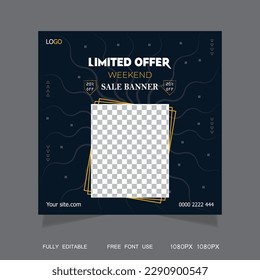 Special weekend sale banner template
