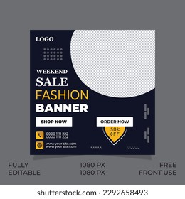 Special weekend sale collection and fashion banner template