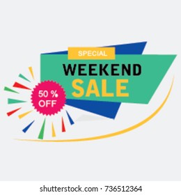 Special Weekend Sale Logo Vector Template Design