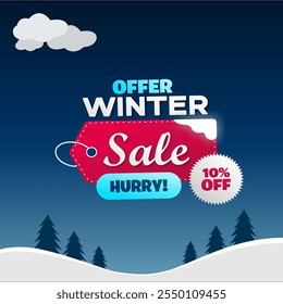 Special Winter Sale. Flat Winter Sale up to 10% off. Special Offer. Editable EPS file.