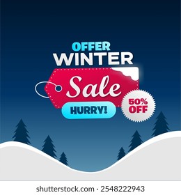 Special Winter Sale. Flat Winter Sale up to 50% off. Special Offer. Editable EPS file.