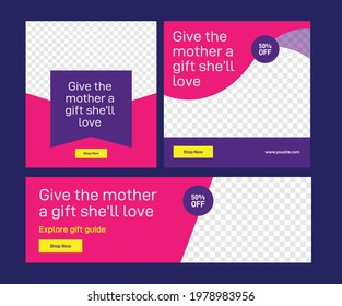 Special Women's Day Offer. 50% Off Sale. banner design Women's day template. Vector illustration, custom space to insert photo