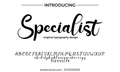 Specialist Font Stylish brush painted an uppercase vector letters, alphabet, typeface