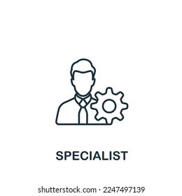 Specialist icon. Monochrome simple Project Management icon for templates, web design and infographics