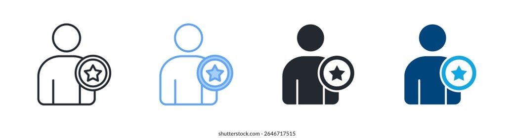 Ícone Especialista Definido Vários Estilos. Projetado Em Contorno, Azul, Glifo, Tom Duplo