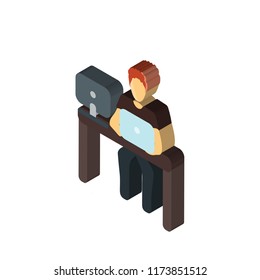 IT specialist isometric left top view 3D icon