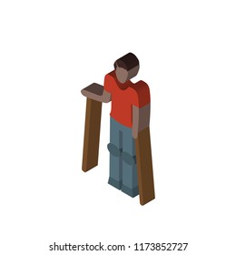 IT specialist isometric left top view 3D icon