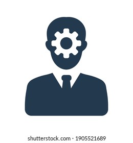 Specialist man icon.engineering,brain,cog (vector illustration)