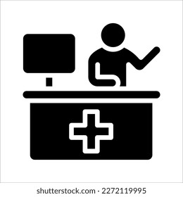 Specialist of medical sciences, doctor, consultant icon. Profession of helping people pictogram. vector illustration on white background