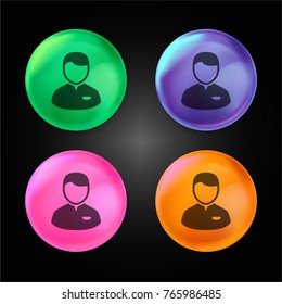 Specialist User crystal ball design icon in green - blue - pink and orange.