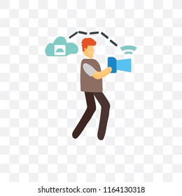 IT specialist vector icon isolated on transparent background, IT specialist logo concept
