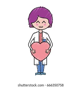 specialist woman doctor with heart