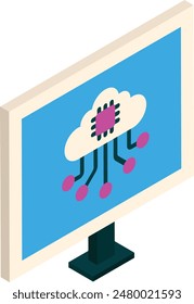 specialized cloud computing microchip hardware isometric concept, ai powered integrated circuitry pc vector design Artificial general intelligence Natural Language Processing Machine Deep Learning