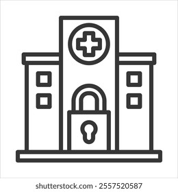 Specialized Hospitals Outline Icon Vector Illustration