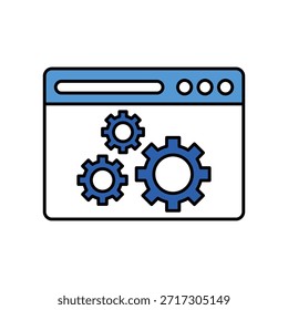 Icono de línea especializado para el desarrollo y la ingeniería de software, ideal para la programación de Web y la construcción de App.
