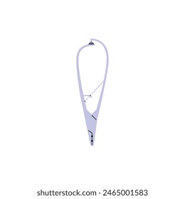 Specialized medical instrument for piercing. Vector illustration of a clip on an isolated background. Tool for piercing piercing in beauty salon in flat style.