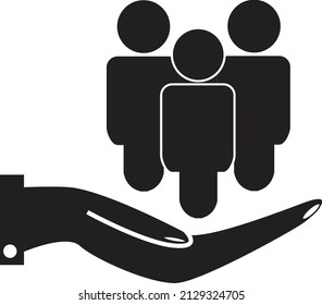 specialized team task force icon on white background. group job concept. hrm sign. flat style.