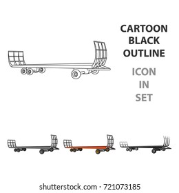 Specialized trailer on wheels for trucks for transportation of hay bales.Agricultural Machinery single icon in cartoon style vector symbol stock illustration.