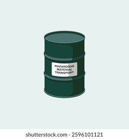 A specialized transport barrel designed for safely containing and transporting hazardous materials, including chemicals, toxic waste, and biohazardous substances