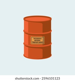A specialized transport barrel designed for safely containing and transporting hazardous materials, including chemicals, toxic waste, and biohazardous substances
