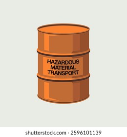 A specialized transport barrel designed for safely containing and transporting hazardous materials, including chemicals, toxic waste, and biohazardous substances