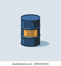 A specialized transport barrel designed for safely containing and transporting hazardous materials, including chemicals, toxic waste, and biohazardous substances