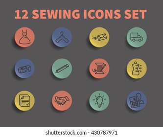 specialized vector icons for studio and sewing workshops