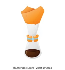 Spezielle Kaffeebrühmethode. Trink Kaffee. Vektorgrafik EPS 10