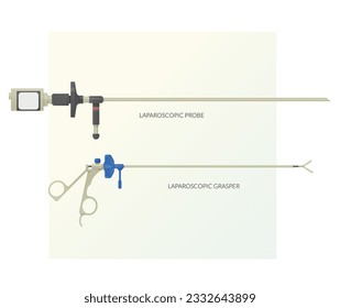 Specialty Laparoscopic Instruments - Grasper and Probe - Stock Illustration as EPS 10 File