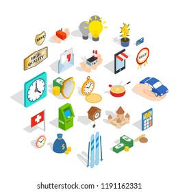 Specie icons set. Isometric set of 25 specie vector icons for web isolated on white background