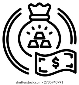 Art Geld Symbol Linie Vektorgrafik