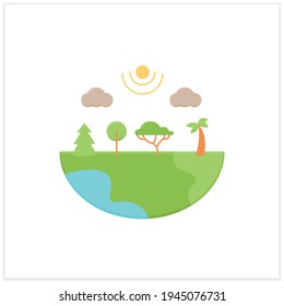 Species diversity flat icon.Describe diversity of living species. Included insects,animals,plants,fungi.Differentiation in ecosystem.Biodiversity concept. 3d vector illustration