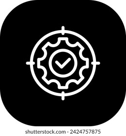 Specifiation key performance indicator icon with black filled line outline style. hand, concept, symbol, design, outline, specified, person. Vector Illustration