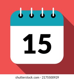 Icono de vectores de calendario de días específicos marcando el día 15.