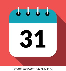 Specific day calendar vector icon marking day 31.