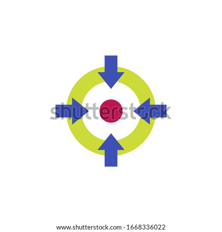 specific focus, concentration icon on white