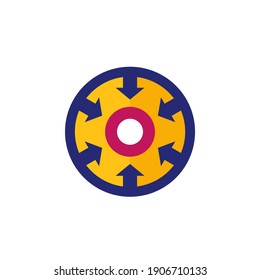 specific focus icon on white, round vector