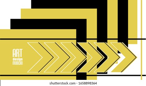 Specific geometric shapes in yellow and black on a white background